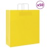Sacs en papier 50 pcs avec poignées jaune 45x17x48 cm 
