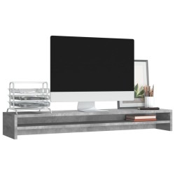 Support de moniteur Gris béton 100x24x13 cm Bois d'ingénierie 