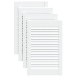 Portes d'armoire à persiennes 4pcs blanc 61,5x39,4cm pin massif 