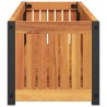 Jardinière 110x30x27,5 cm bois massif d'acacia et acier 