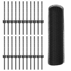 Poteaux de clôture 11 pcs U-Channel Gris 40 cm Acier 