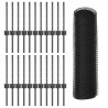 Poteaux de clôture 11 pcs U-Channel Gris 40 cm Acier 