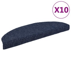Tapis d'escalier autocollants 10 pièces 65 x 21 x 4 cm Bleu Demi-rond Grand 