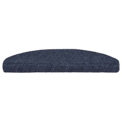 Tapis d'escalier autocollants 10 pièces 65 x 21 x 4 cm Bleu Demi-rond Grand 