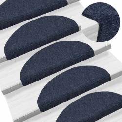 Tapis d'escalier autocollants 10 pièces 65 x 21 x 4 cm Bleu Demi-rond Grand 