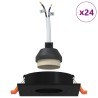 Spots encastrés 24 pcs Carré GU10 Noir 91x91 mm 