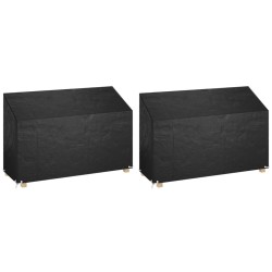 Housses de banc de jardin 2 pcs 8 œillets 190x70x70/88 cm PE 