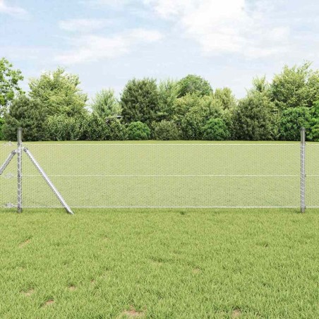Clôture Hexagonale Grise Argent 0.8 x 25 m Acier galvanisé 