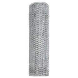 Clôture Hexagonale Grise Argent 0.8 x 25 m Acier galvanisé 