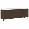 Banc de jardin avec coussin marron 110x30x40,5cm résine tressée 