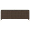Banc de jardin avec coussin marron 110x30x40,5cm résine tressée 