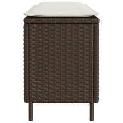 Banc de jardin avec coussin marron 110x30x40,5cm résine tressée 