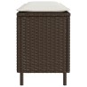 Banc de jardin avec coussin marron 110x30x40,5cm résine tressée 