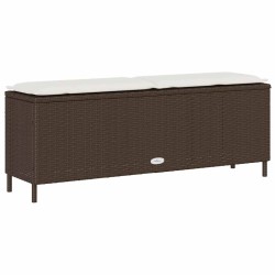 Banc de jardin avec coussin marron 110x30x40,5cm résine tressée 
