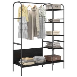 Porte-vêtements avec étagères Chêne Noir 120x44x160 cm Bois d'ingénierie 