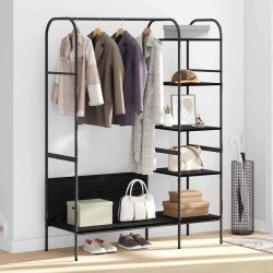 Porte-vêtements avec étagères Chêne Noir 120x44x160 cm Bois d'ingénierie 
