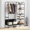Porte-vêtements avec étagères Chêne Noir 120x44x160 cm Bois d'ingénierie 