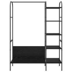 Porte-vêtements avec étagères Chêne Noir 120x44x160 cm Bois d'ingénierie 