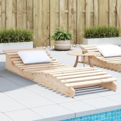 Chaise longue 205x70x31,5 cm bois massif de pin 