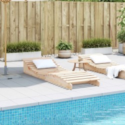 Chaise longue 205x70x31,5 cm bois massif de pin 