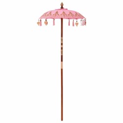 Parasol balinais Autre Rose x 260 cm Coton et bois massif 