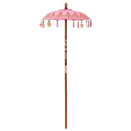 Parasol balinais Autre Rose x 260 cm Coton et bois massif 