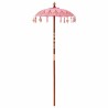 Parasol balinais Autre Rose x 260 cm Coton et bois massif 