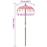 Parasol balinais Autre Rose x 260 cm Coton et bois massif 