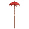Parasol balinais Autre Rouge x 260 cm Coton et bois massif 