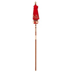 Parasol balinais Autre Rouge x 260 cm Coton et bois massif 