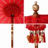 Parasol balinais Autre Rouge x 260 cm Coton et bois massif 