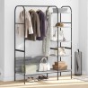 Porte-vêtements avec étagères Gris Sonoma 120x44x160 cm Bois d'ingénierie 