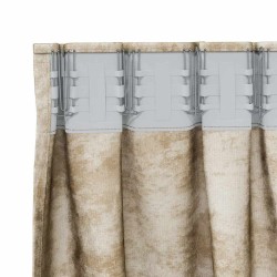 Rideaux en velours 2 pièces crème avec œillets, 260 x 140 cm 