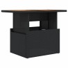 Table de jardin noir 100x55x73 cm résine tressée et bois acacia 