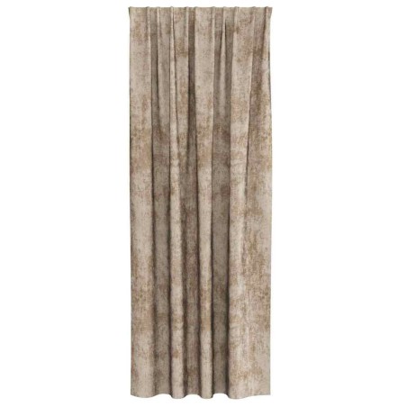 Rideaux en velours 2 pièces avec œillets Champagne 260 x 140 cm 