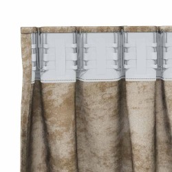 Rideaux en velours 2 pièces avec œillets Champagne 260 x 140 cm 