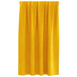 Rideaux occultants avec bande supérieure 2 pcs en velours jaune moutarde 