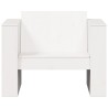 Canapé de jardin blanc 79x60x62 cm bois de pin massif 