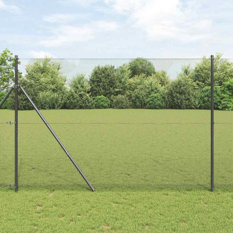 Clôture en fil soudé gris 1,6 x 25 m en acier 