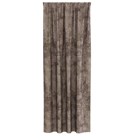 Rideaux en velours 2 pièces avec œillets Cappuccino 260x140 cm 