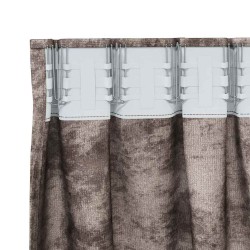 Rideaux en velours 2 pièces avec œillets Cappuccino 260x140 cm 