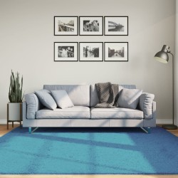Tapis OVIEDO à poils courts turquoise 200x200 cm 
