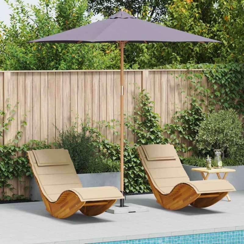 Parasol de jardin - Gris foncé, 270x260 cm, Bambou 