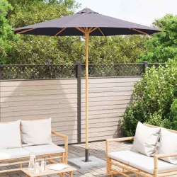 Parasol de jardin - Gris foncé, 270x260 cm, Bambou 