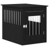 Meuble pour cage à chien en chêne noir 75 x 55 x 65 cm en bois d'ingénierie 