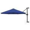 Parasol mural avec mât métallique 300 cm Bleu 