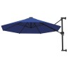 Parasol mural avec mât métallique 300 cm Bleu 