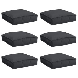 Coussins de palettes pour sièges - 6 pièces noirs 40 x 40 x 8 cm en tissu Oxford 