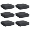 Coussins de palettes pour sièges - 6 pièces noirs 40 x 40 x 8 cm en tissu Oxford 