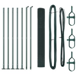 Ensemble de Poteaux de Clôture Ensemble de 2 Vert Métal 10 x 1 m 
